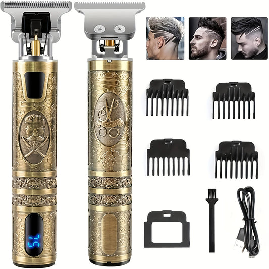 Electric Hair Clipper with LCD – Rechargeable Beard Trimmer