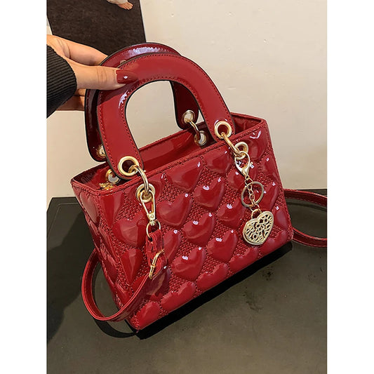 Red Glossy Love Handbag"