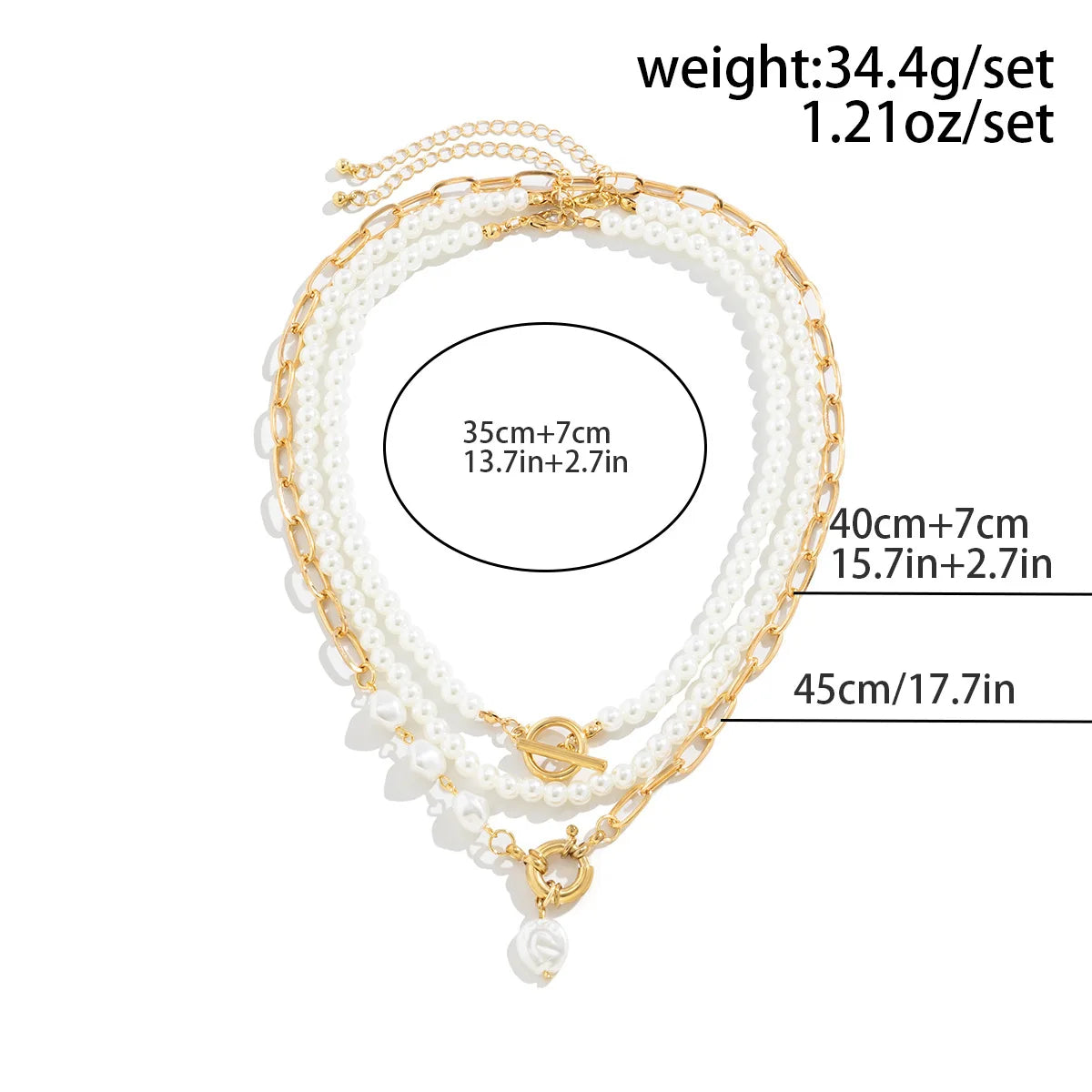 Elegant Pearl Multi-layer Gold Choker Necklace
