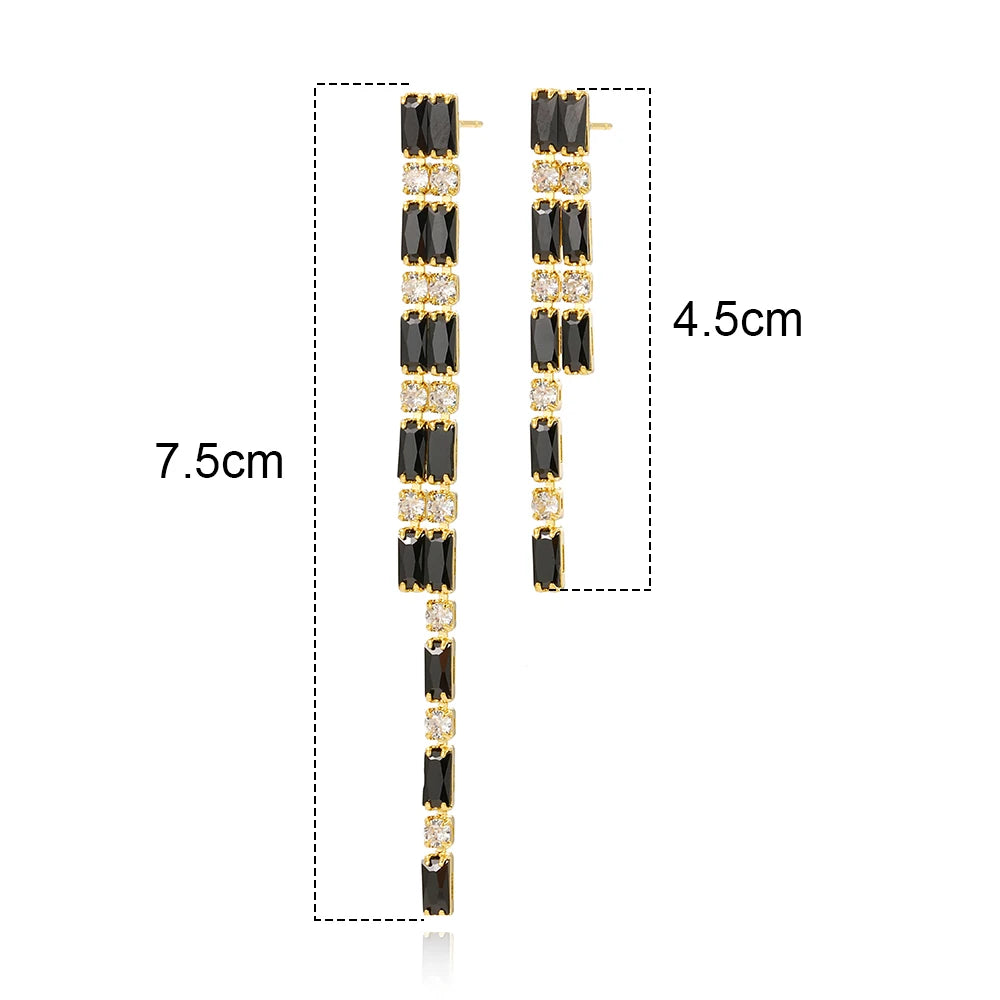 “Black CZ Gold-Plated Tennis Bracelet”