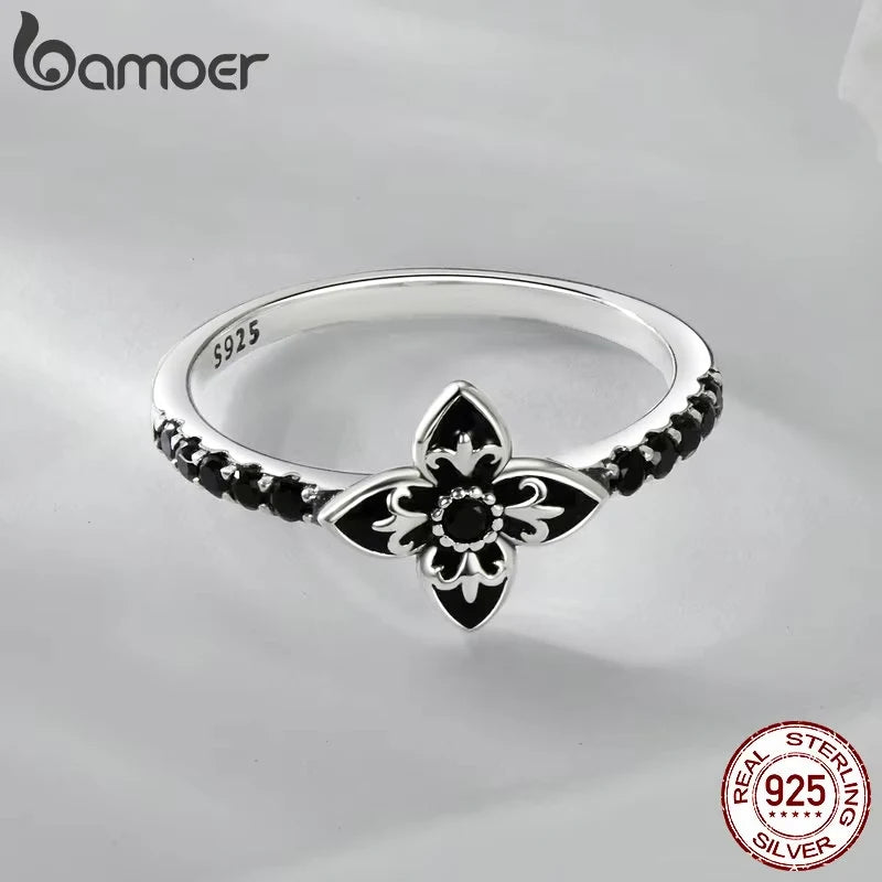 BAMOER 925 Silver Vintage Statement Ring