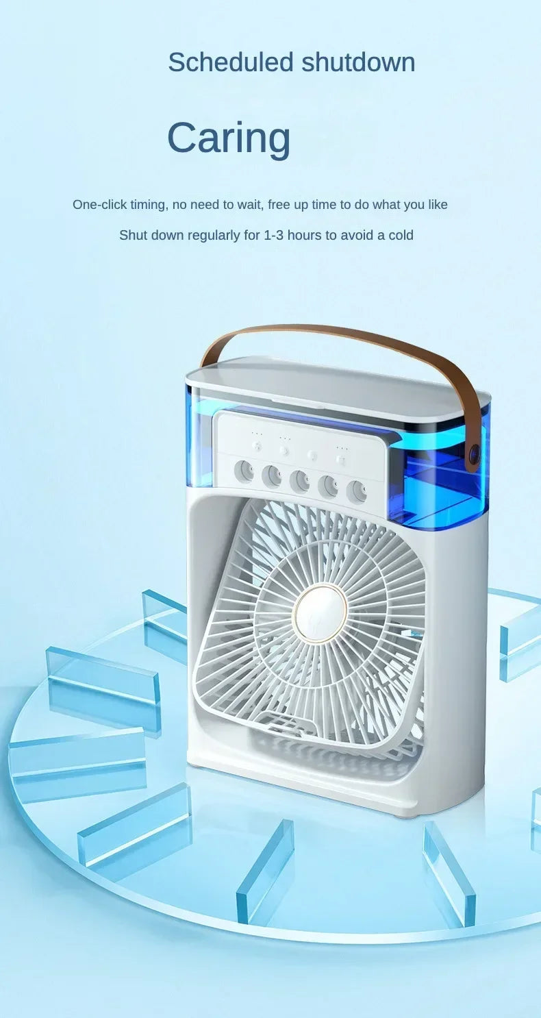 Mini Portable Air Cooler & Humidifier Fan – 3 Speeds
