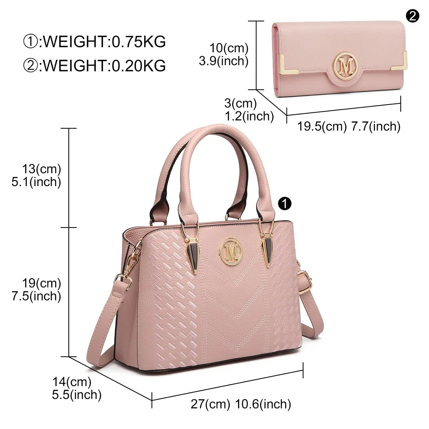 Miss Lulu Women's PU Leather Handbag Set