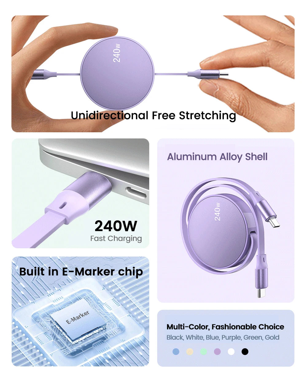Retractable PD Fast Charge Cable