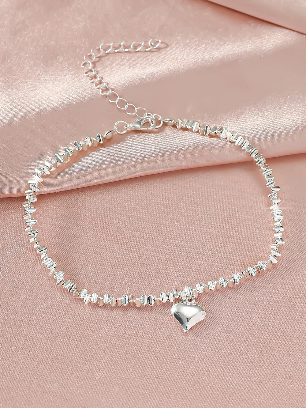 1/2PCS Simple Silver Anklet, Elegant Beach Jewelry