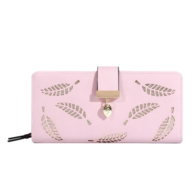 Alya Women’s PU Leather Wallet with Gold Leaves