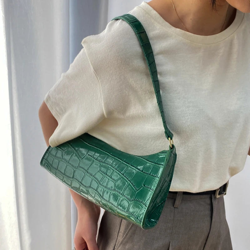 Retro Alligator PU Clutch