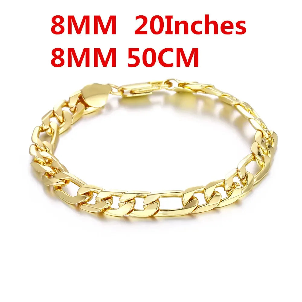 High-Quality 18K Gold 8MM Sideways Necklace 20"