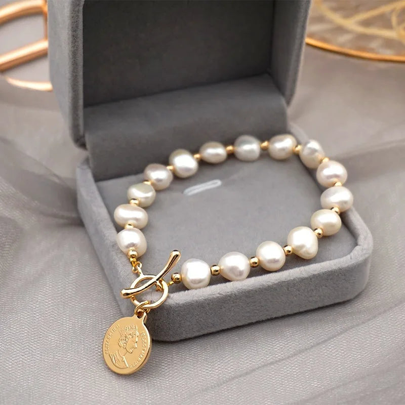 "Luxury Baroque Pearl Bracelet"