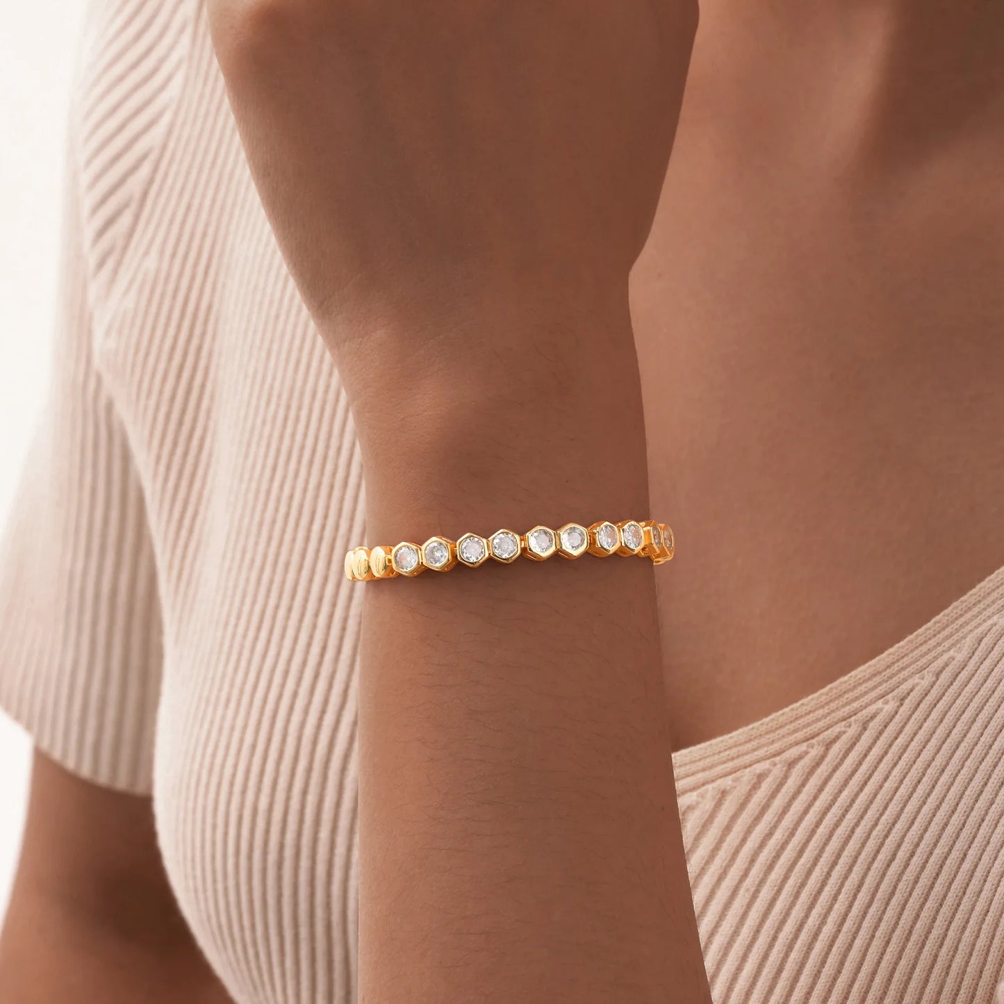 18K Gold Plated CZ Tennis Bracelet