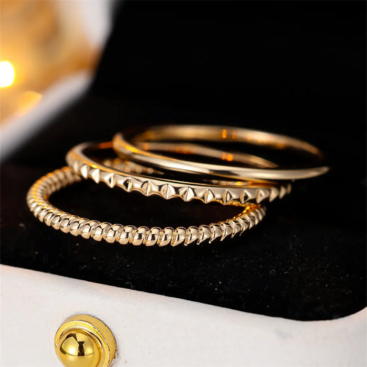 “Vintage Punk Gold Rings”