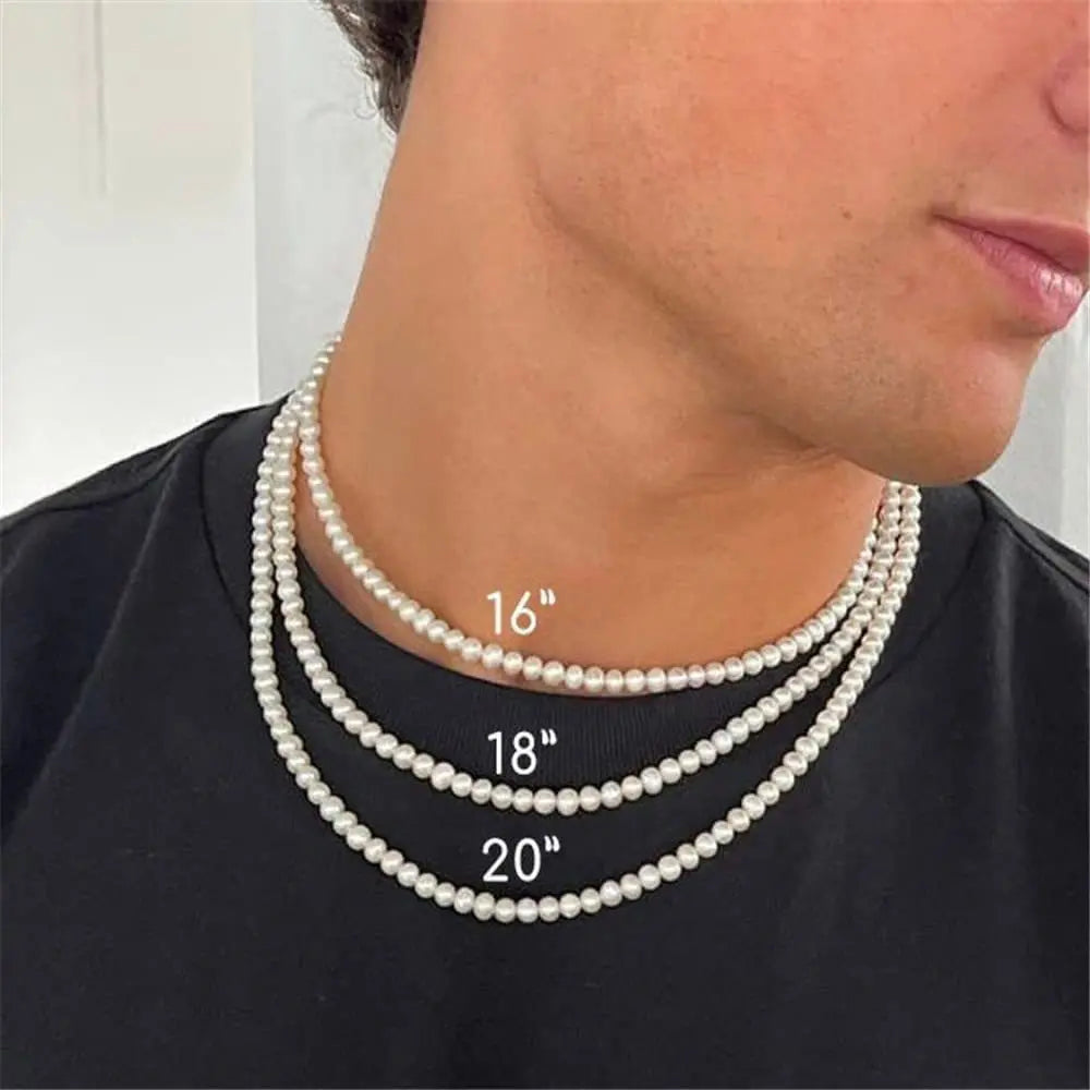 Simple Pearl Necklace for Men”