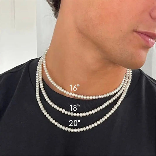 Simple Pearl Necklace for Men”
