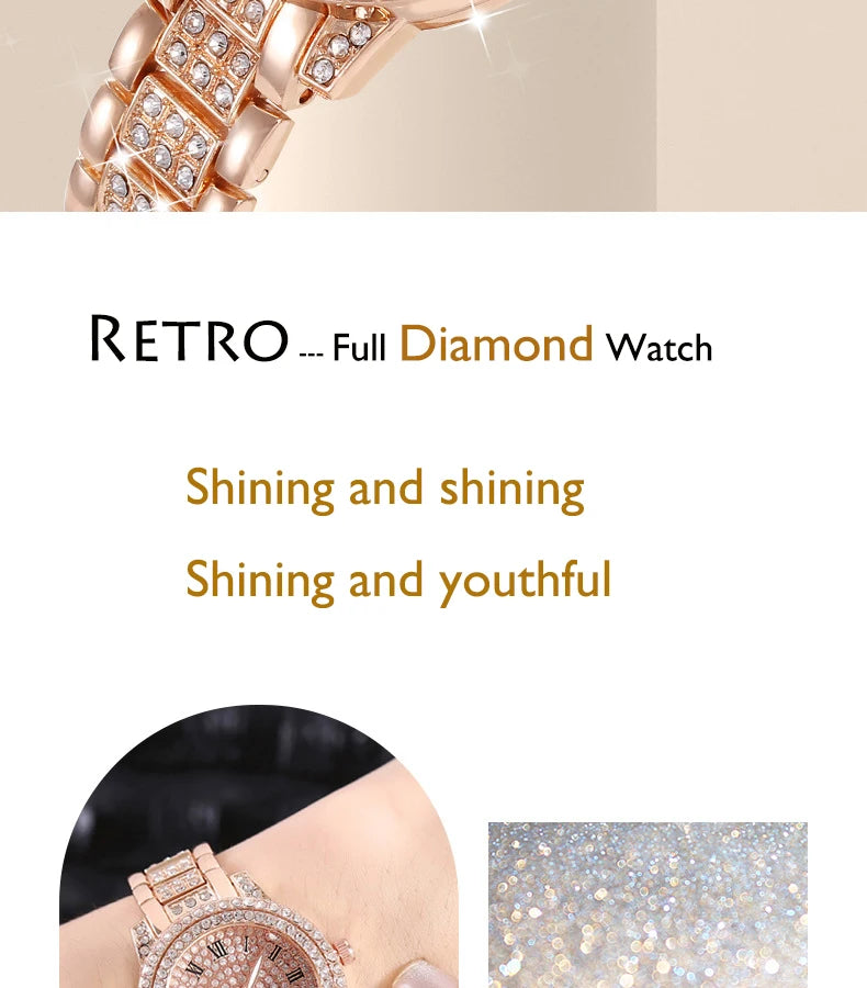 UTHAI Gold Diamond Bracelet Watch