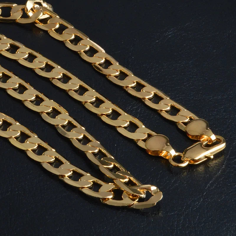 925 Silver 18K Gold Cuban Chain Necklace
