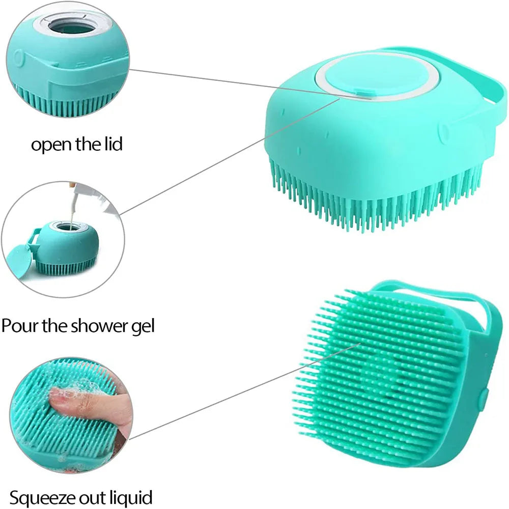 Pet Massage & Bath Brush for Dogs and Cats