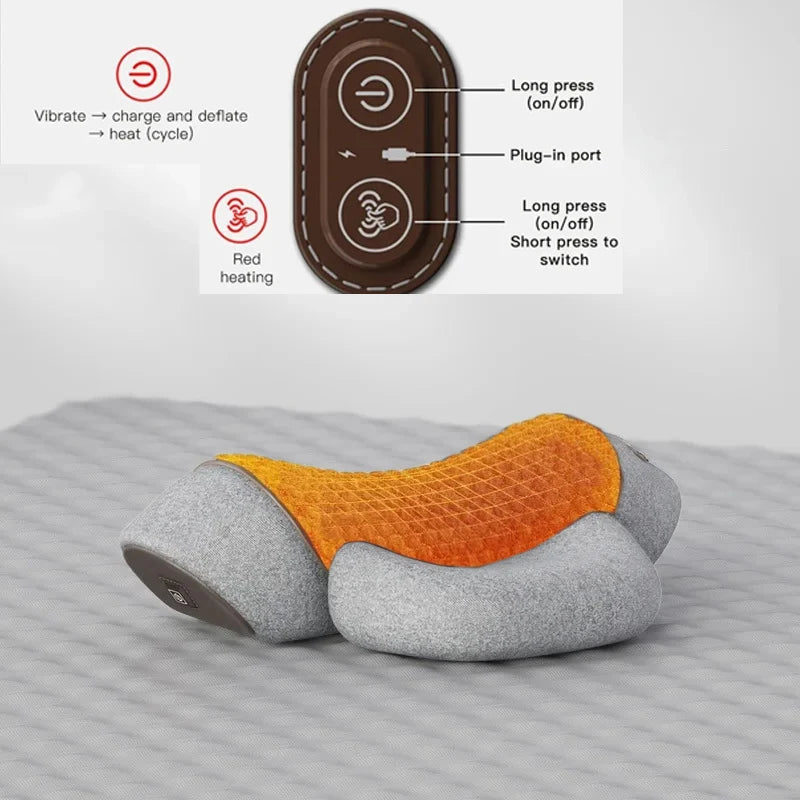 Electric Cervical Pillow Massager – Hot Compress & Vibration