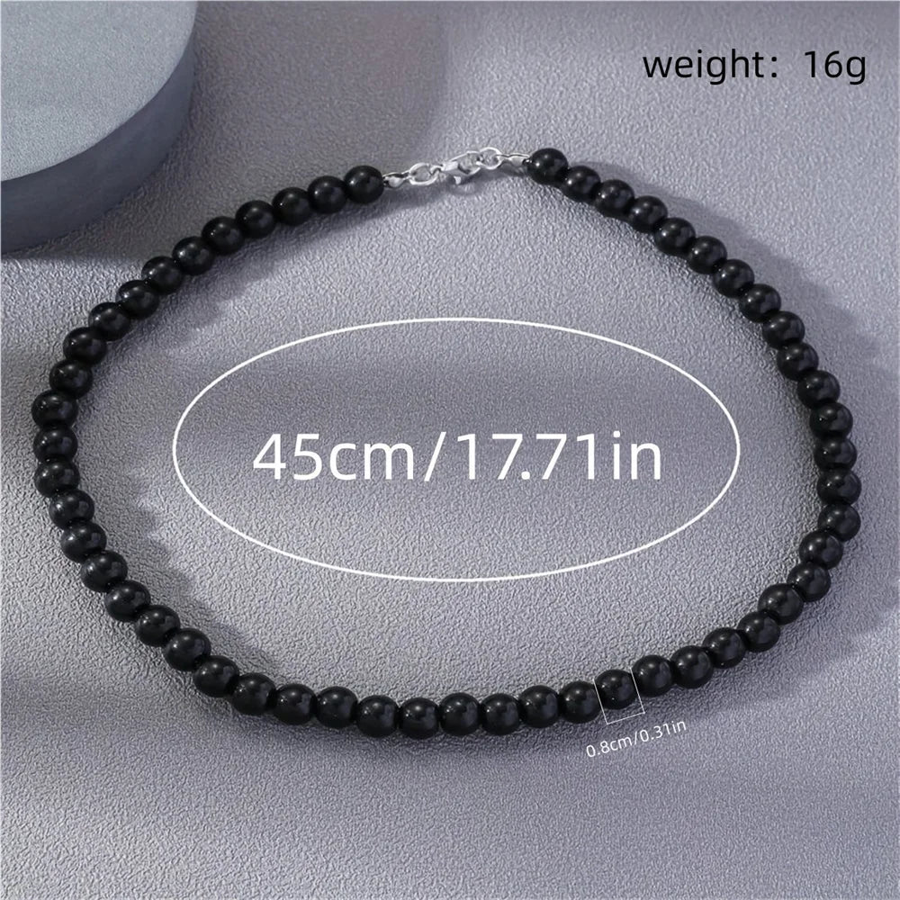 French Vintage Black Pearl Necklace