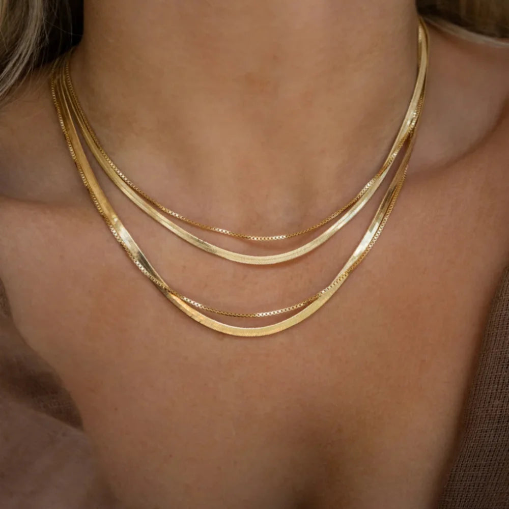 Bohemian Multilayer Mixed Chain Necklace with Crystal Pendant