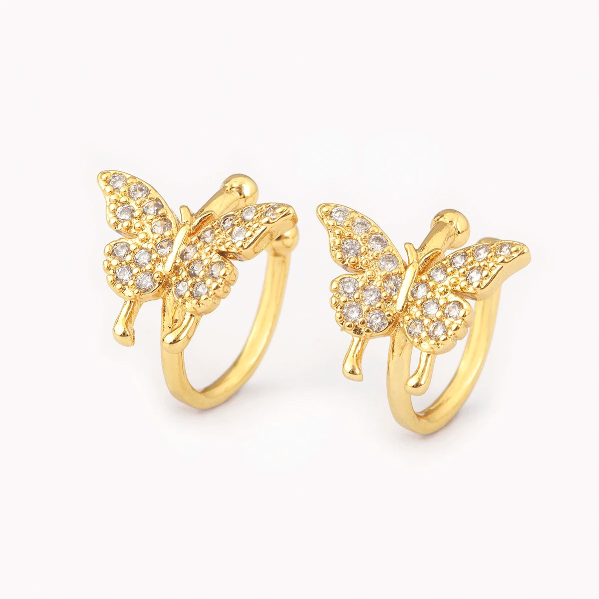 "Zircon Butterfly/Star Clip Earrings – Women’s Ear Cuff Jewelry