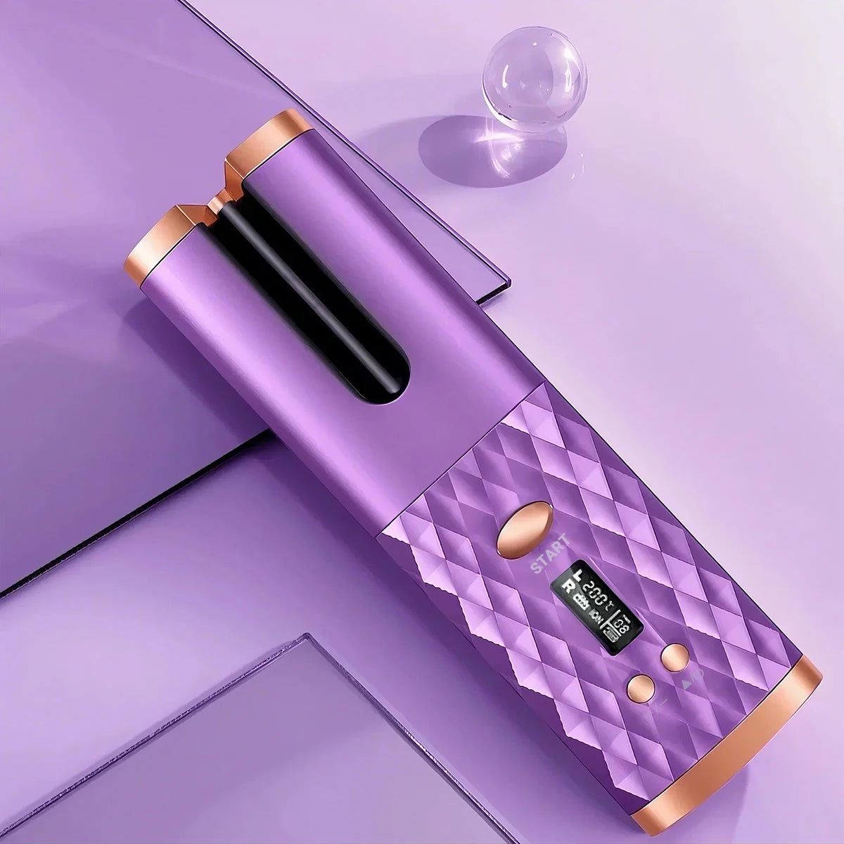 pink automatic curling iron