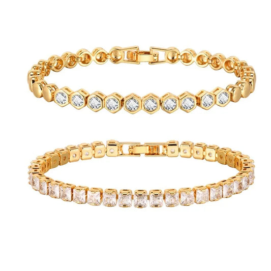 18K Gold Plated CZ Tennis Bracelet