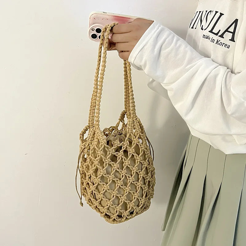 Knitted Bucket Shoulder Bag