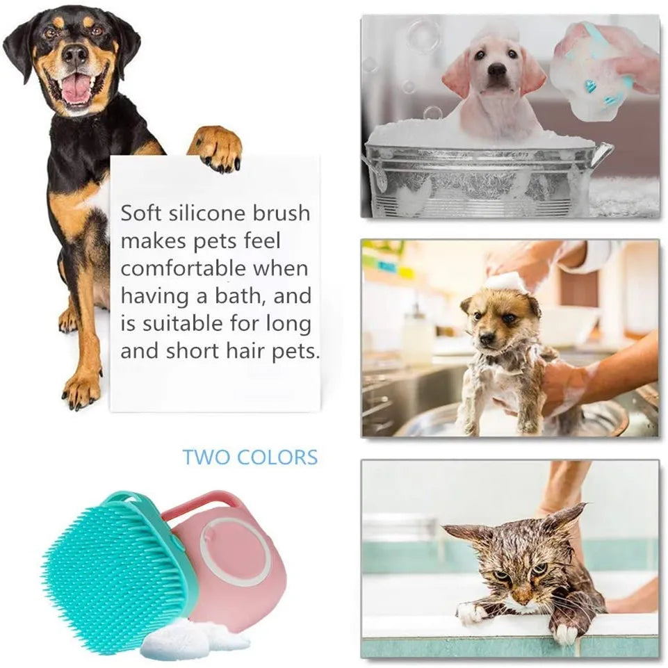 Pet Massage & Bath Brush for Dogs and Cats