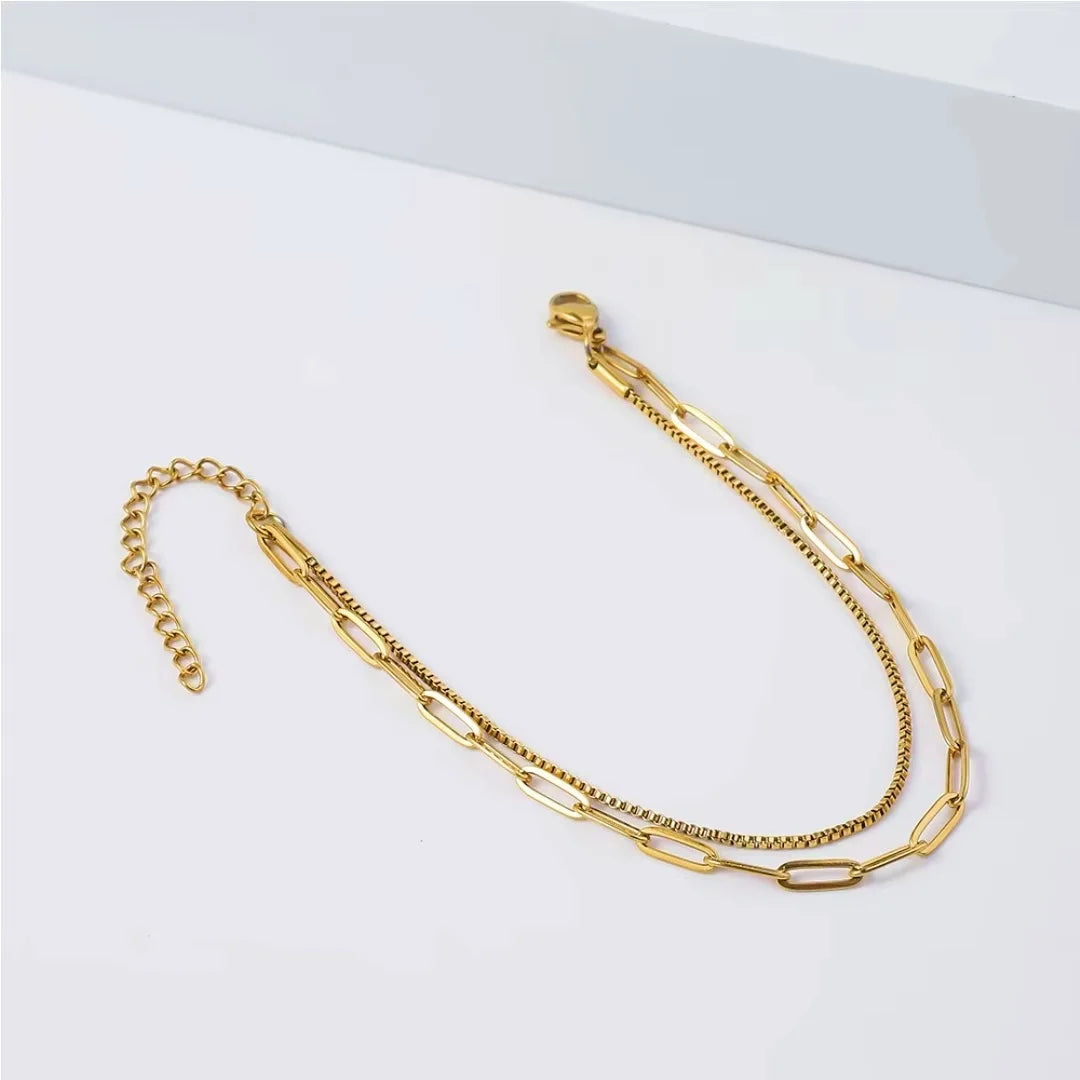 Gold Rustic Steel Bracelet Men