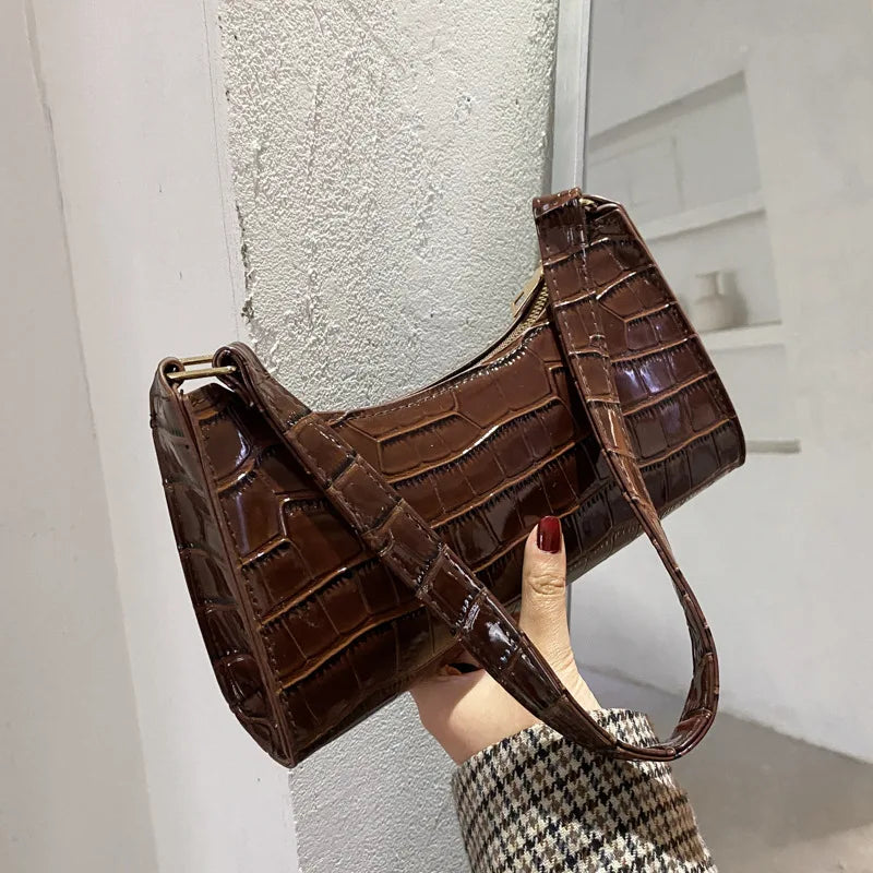 Retro Alligator PU Clutch