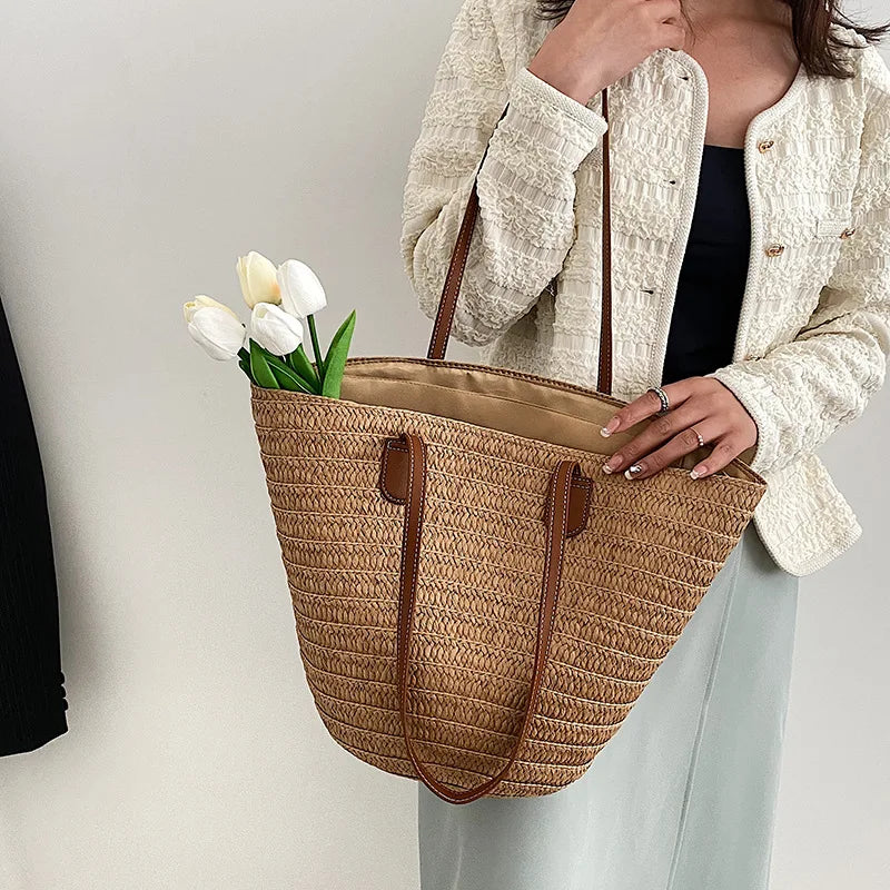 Luxury Beach Basket Bag