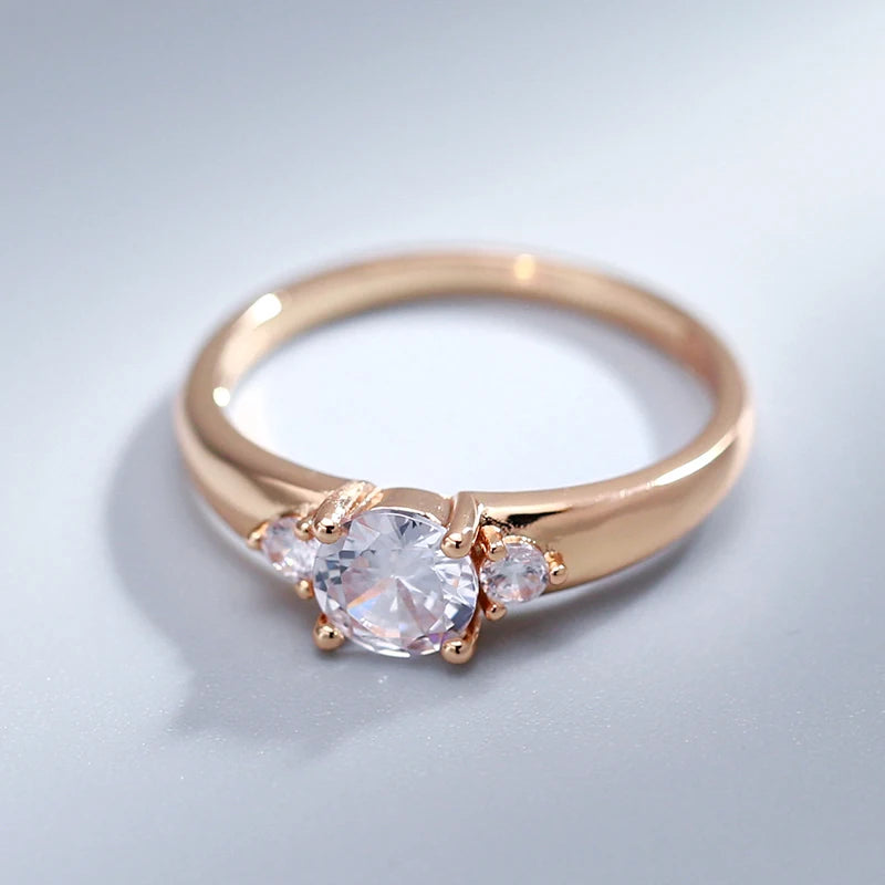 Kinel 585 Rose Gold Zircon Wedding Ring”
