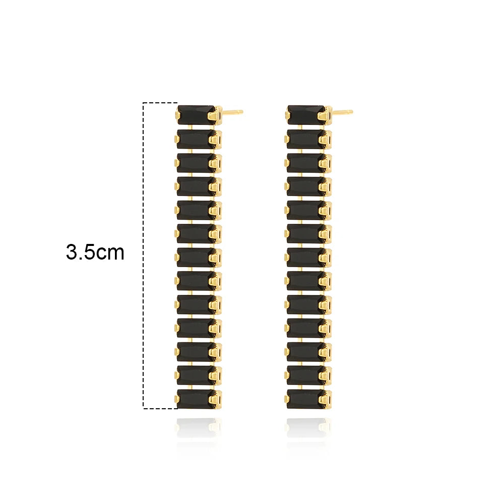 “Black CZ Gold-Plated Tennis Bracelet”