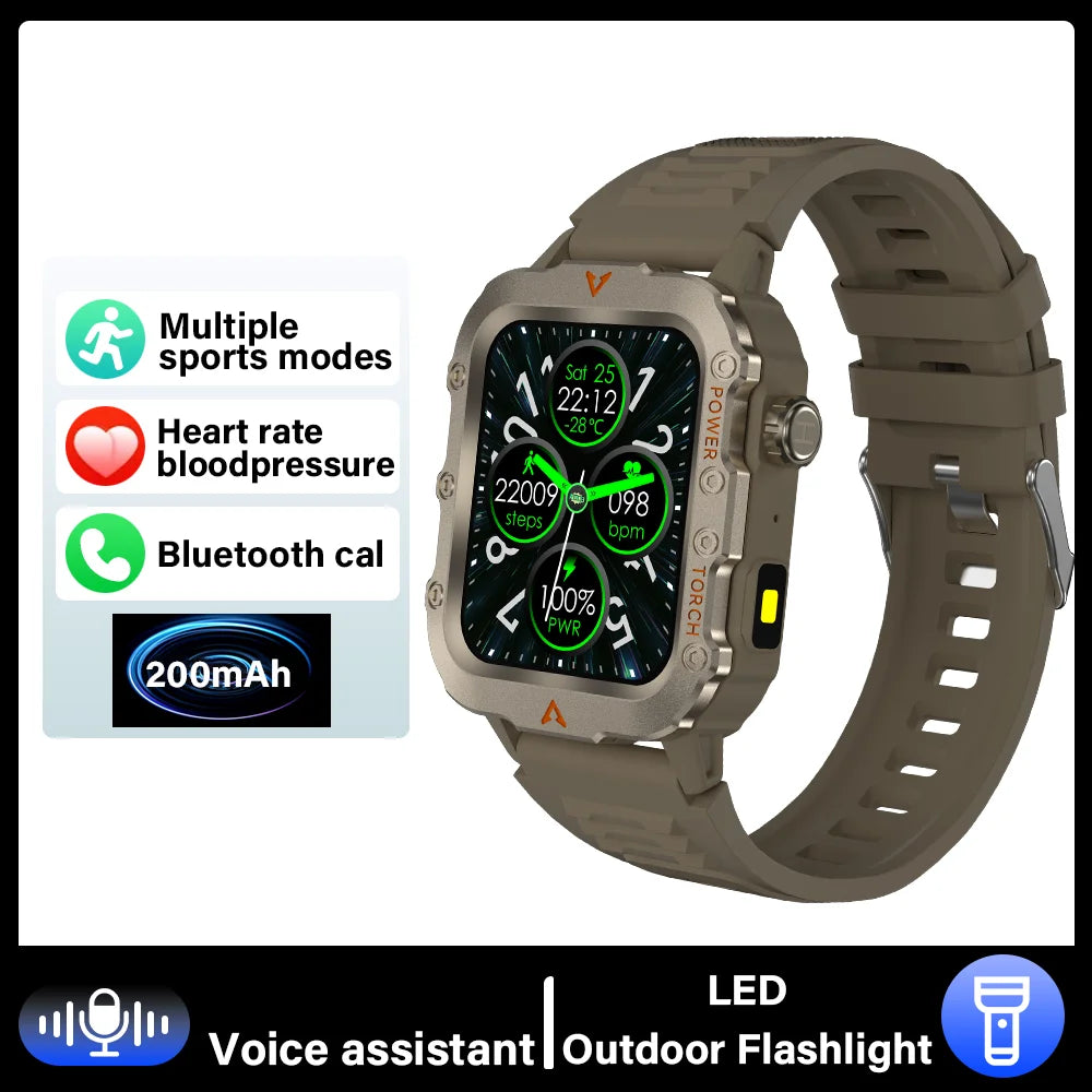 2025 Military Smartwatch, ECG, Waterproof, Bluetooth Call