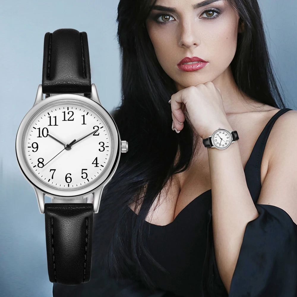 Women’s Fashion Quartz Watch – Easy Read, PU Strap