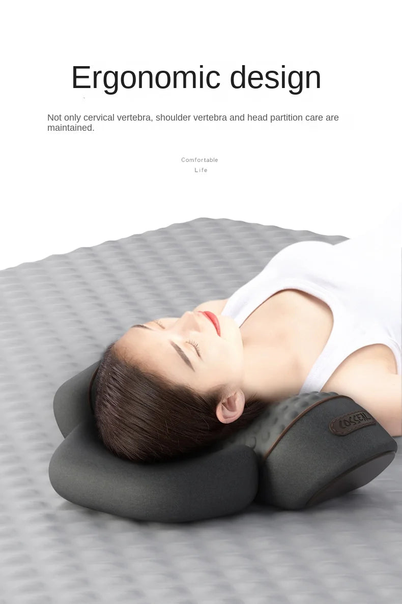 Electric Cervical Pillow Massager – Hot Compress & Vibration
