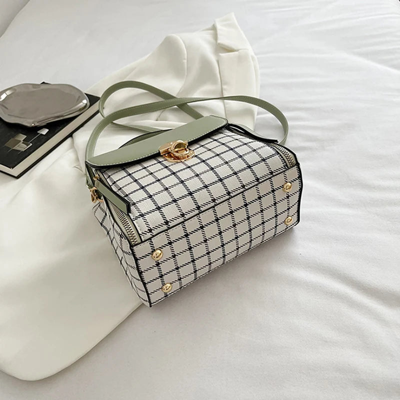 Plaid Flap Crossbody Bag