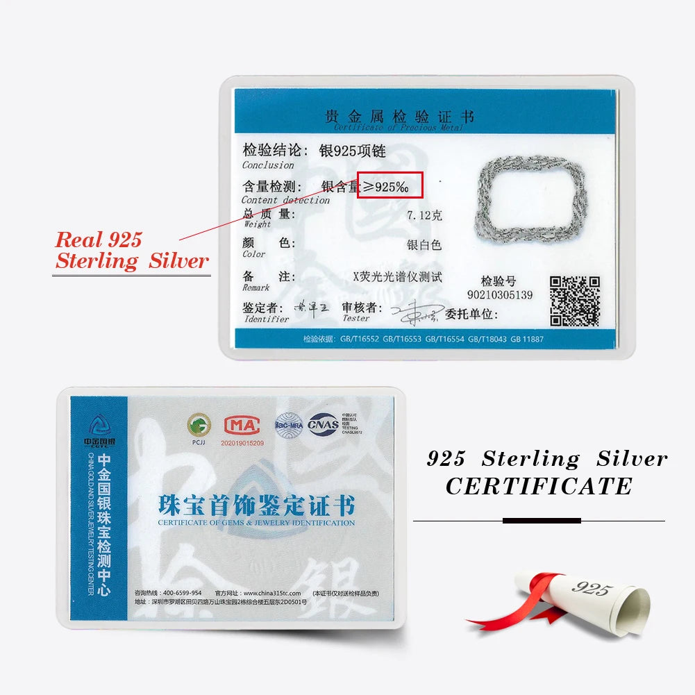 925 Silver Diamond-Cut Rope Chain Necklace