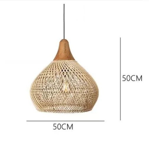 "Wabi-Sabi Rattan Pendant Light"