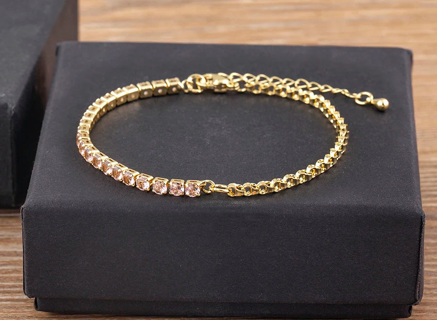 Adjustable Zircon Tennis Bracelet – Women’s Jewelry Gift"