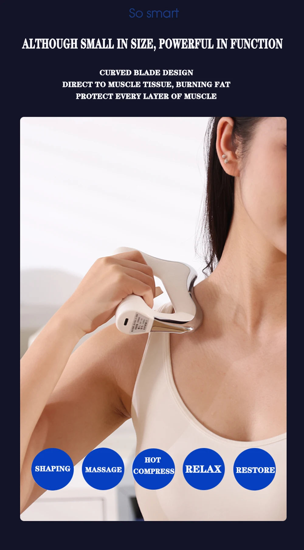 Electric Fascia Massager – Microcurrent Vibration & Warm Compress