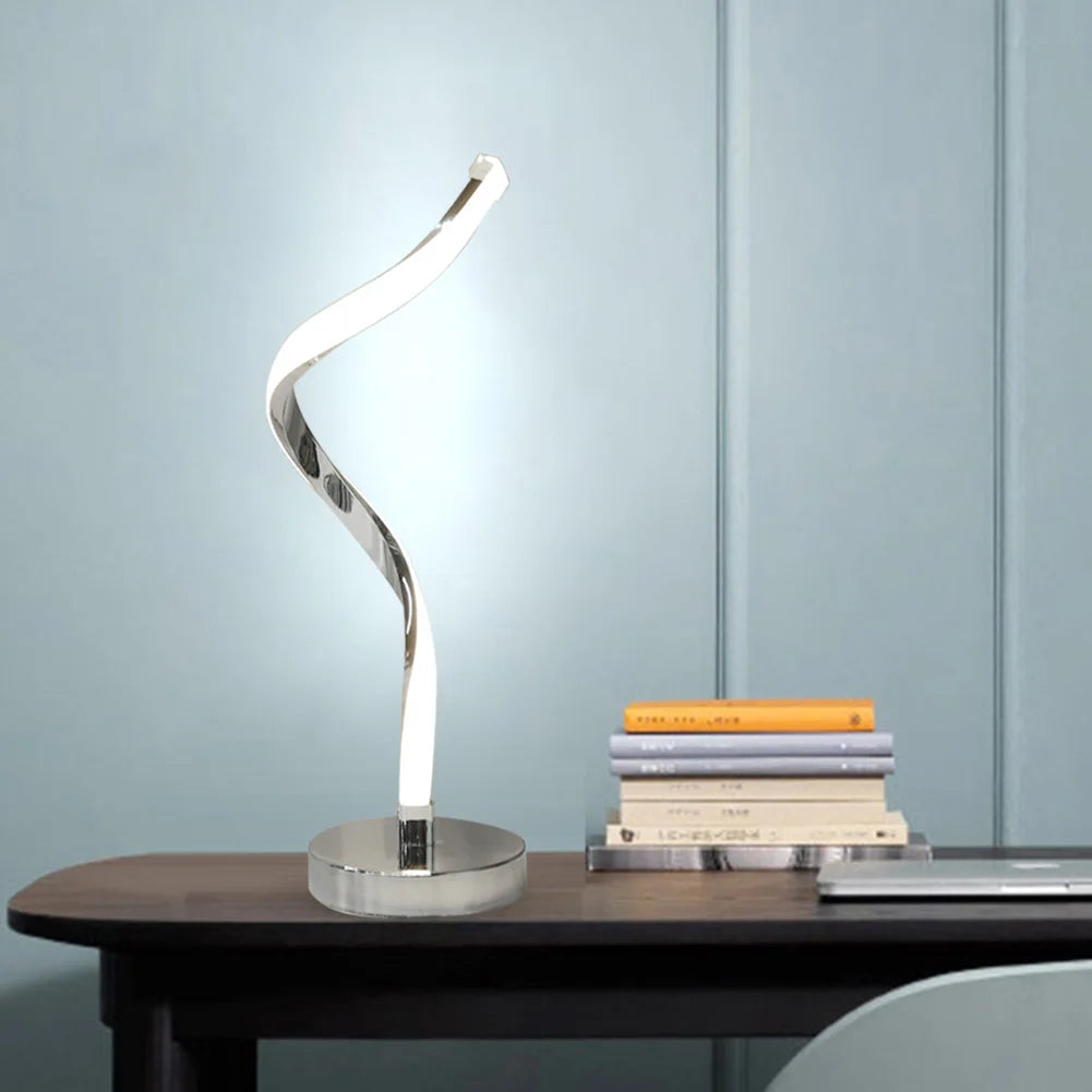 "Modern LED Spiral Table Lamp