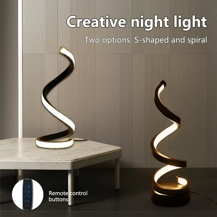 Modern RGB Spiral LED Table Ligh