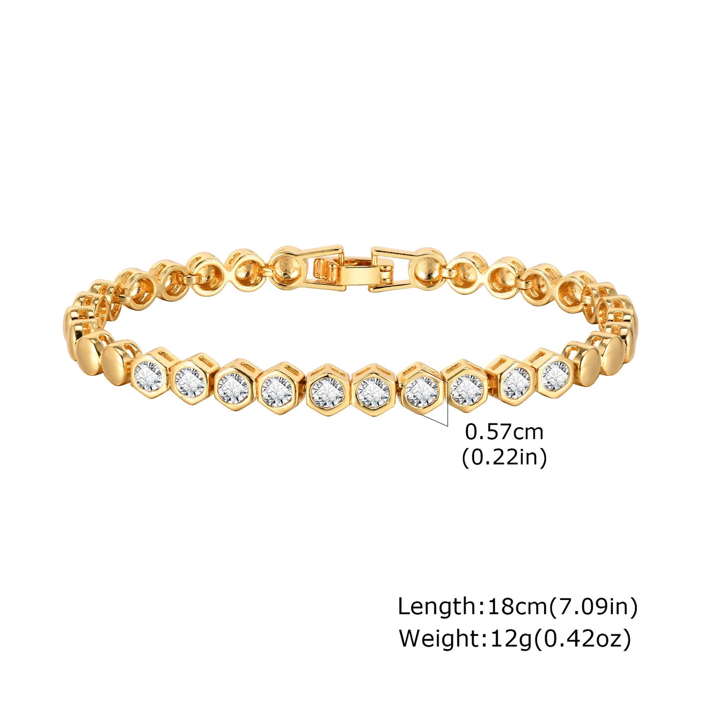 18K Gold Plated CZ Tennis Bracelet