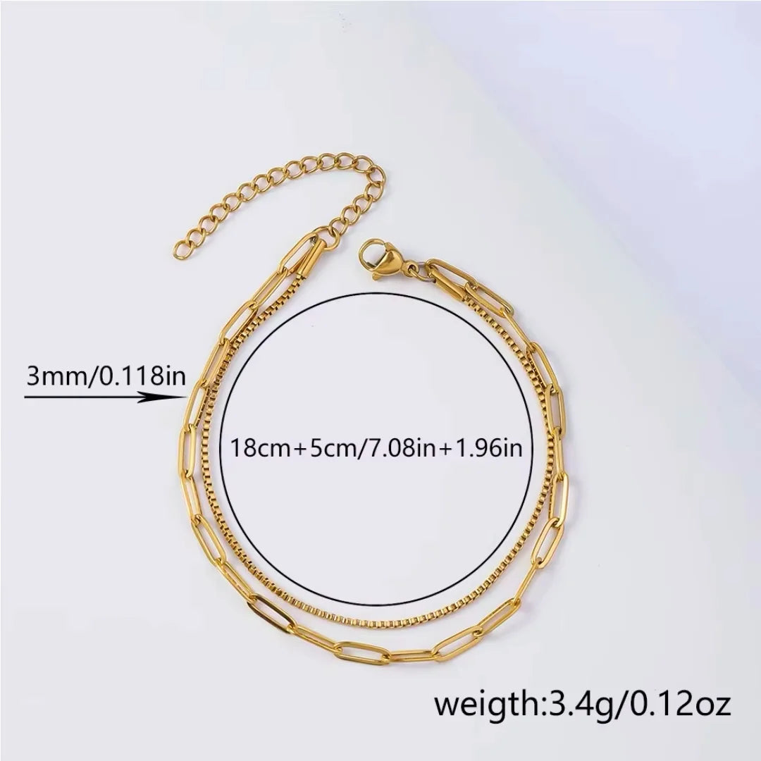 Gold Rustic Steel Bracelet Men