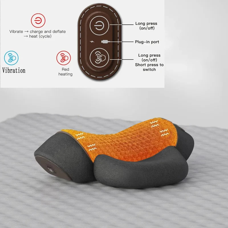 Electric Cervical Pillow Massager – Hot Compress & Vibration