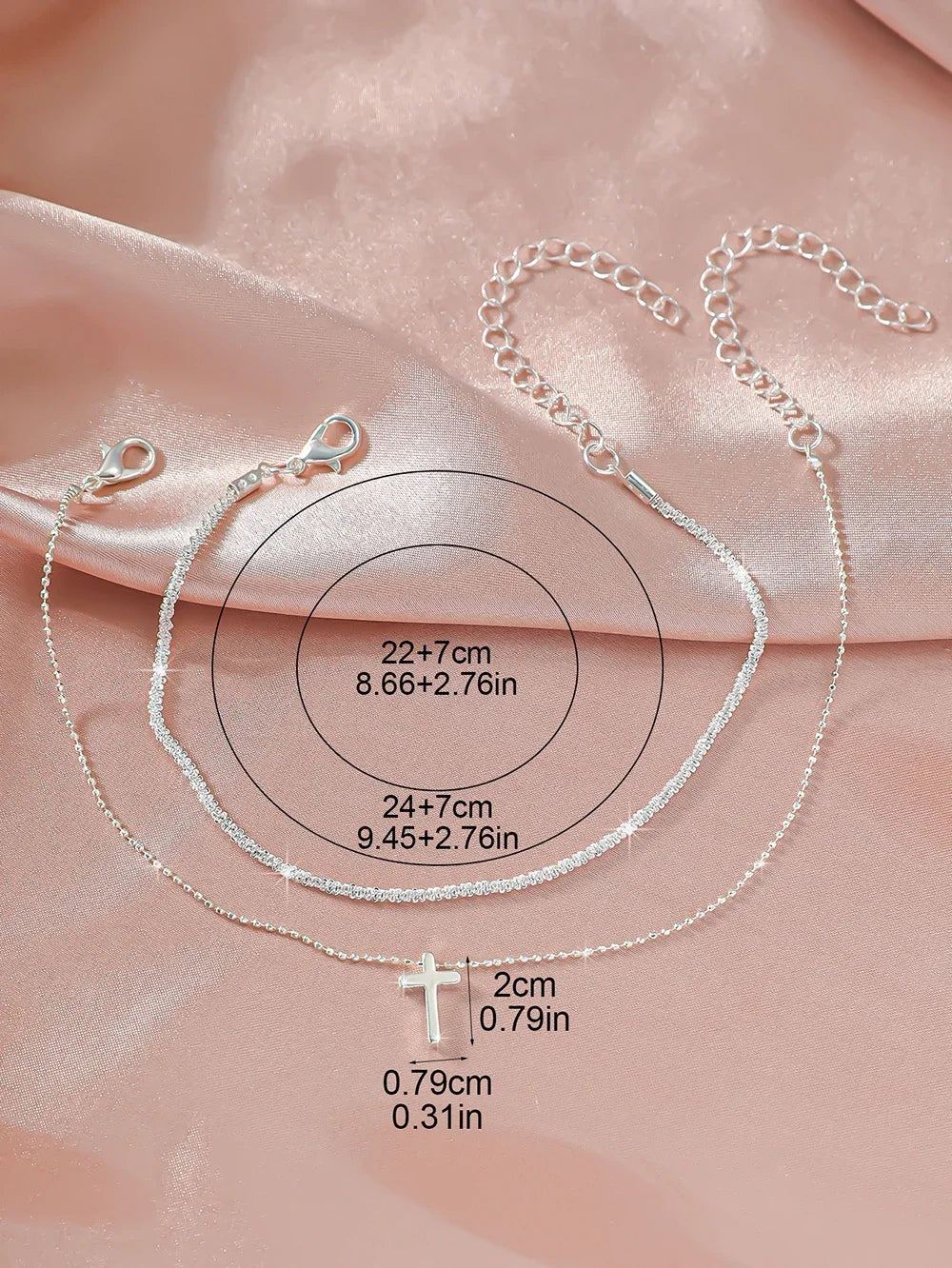 1/2PCS Simple Silver Anklet, Elegant Beach Jewelry