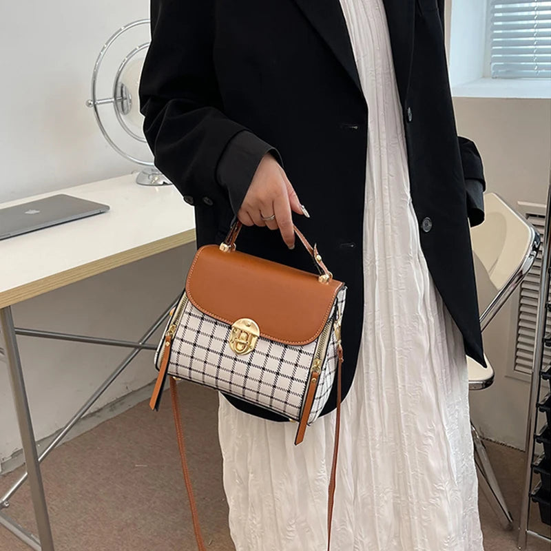 Plaid Flap Crossbody Bag
