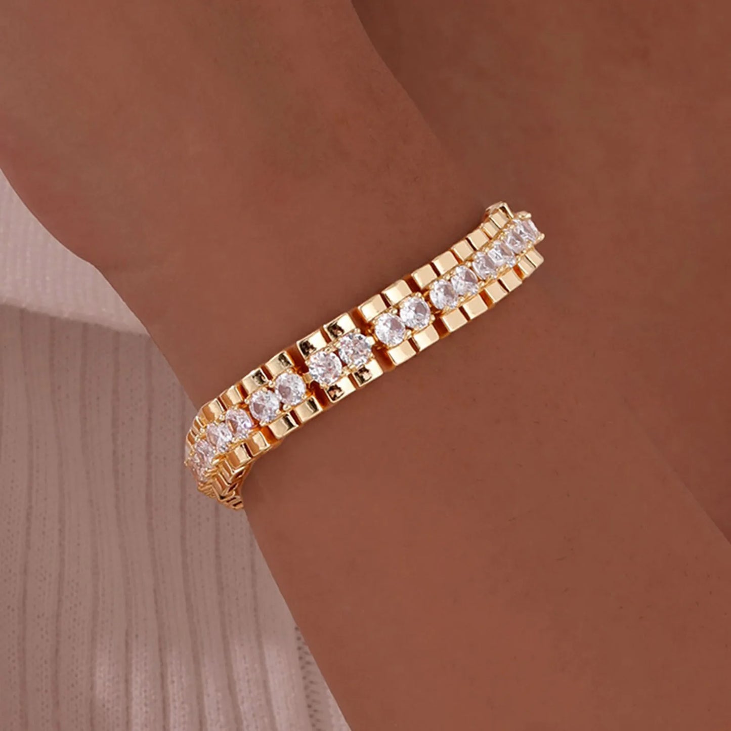 “Gold-Plated Adjustable Bracelet – Stackable Gift”
