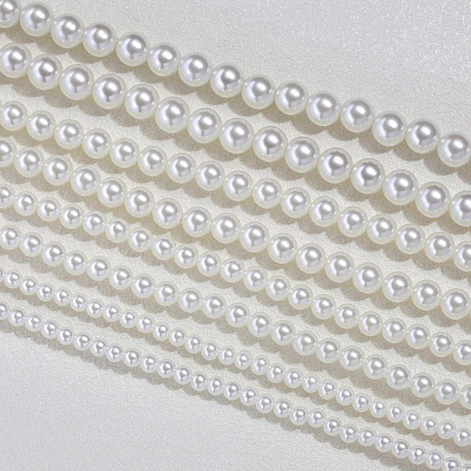 "925 Silver White Pearl Bracelet – 6mm Bead Bangle Gift.